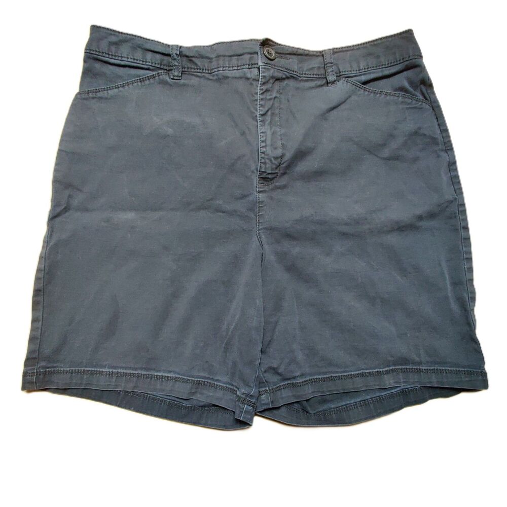 Croft & Barrow Women’s Navy Stretch Chino Shorts Size 12 Cotton Spandex
